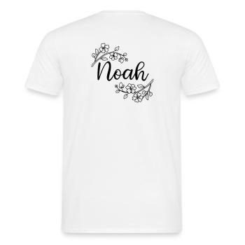 Noah | Name of Name | Vectorgraphic ! - Men's T-Shirt - white - Back - AI Model Male 178 dark (178cm)