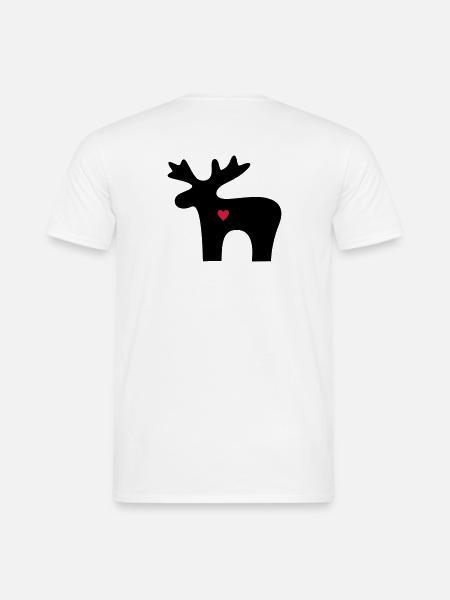 Elch Herz Liebe Silhouette Weihnachten - Männer T-Shirt - Weiß