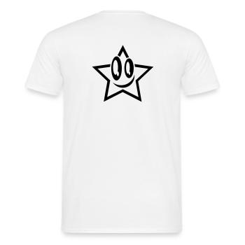 lachender stern gesicht star - Männer T-Shirt - Weiß - Hinten - AI Model Male 178 dark (178cm)