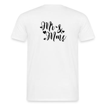 Mr And Mme à personnaliser avec Nom de famille - T-shirt homme - blanc - Dos - AI Model Male 178 dark (178cm)