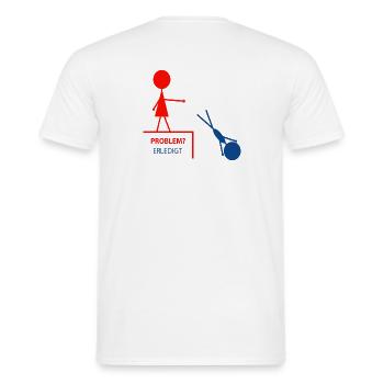 Lustiger Spruch– Problem? Erledigt! - Männer T-Shirt - Weiß - Hinten - AI Model Male 178 dark (178cm)