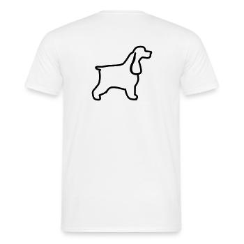 Plan cocker anglais - T-shirt homme - blanc - Dos - AI Model Male 178 dark (178cm)