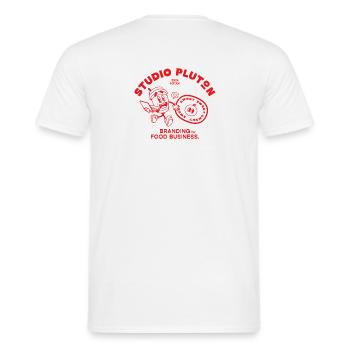 Studio Pluton - 2024 Edition (red) - Men's T-Shirt - white - Back - AI Model Male 178 dark (178cm)