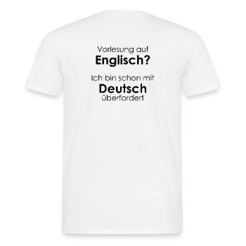 Dire de l’université « Lecture on Eng » cadeau, étudiants - T-shirt homme - blanc - Dos - AI Model Male 178 dark (178cm)
