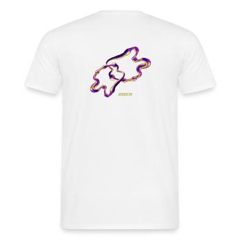 Retro Disco Blob – Art liquide abstrait au néon - T-shirt homme - blanc - Dos - AI Model Male 178 dark (178cm)