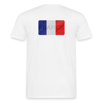 France - T-shirt homme - blanc - Dos - AI Model Male 178 dark (178cm)