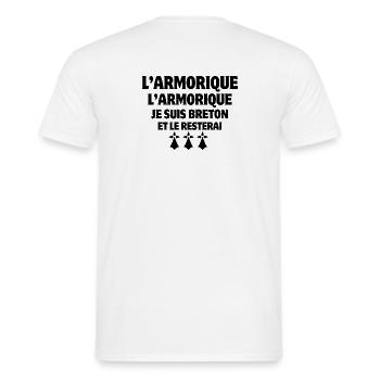 Bretagne, je suis Breton, Armorique - T-shirt homme - blanc - Dos - AI Model Male 178 dark (178cm)