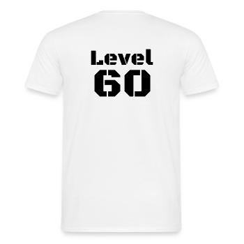 Level 60 - Männer T-Shirt - Weiß - Hinten - AI Model Male 178 dark (178cm)