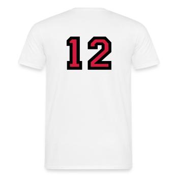 Le numéro 12 - Le numéro de douze - T-shirt homme - blanc - Dos - AI Model Male 178 dark (178cm)