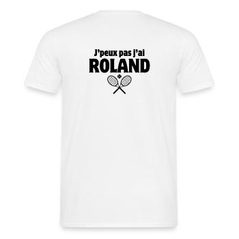 tennis, fan de tennis, match de tennis - T-shirt homme - blanc - Dos - AI Model Male 178 dark (178cm)