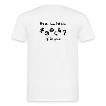 "It's the sweetest time of the year" Lebkuchen - Männer T-Shirt - Weiß - Hinten - AI Model Male 178 dark (178cm)