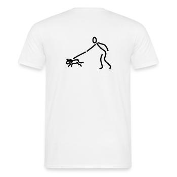 iYpsilon Hund gassi - Männer T-Shirt - Weiß - Hinten - AI Model Male 178 dark (178cm)