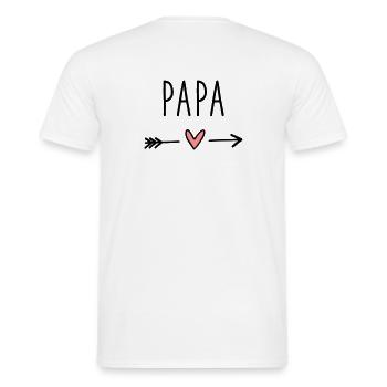 Papa Herz Pfeil Liebe Vatertag Geschenk - Männer T-Shirt - Weiß - Hinten - AI Model Male 178 dark (178cm)