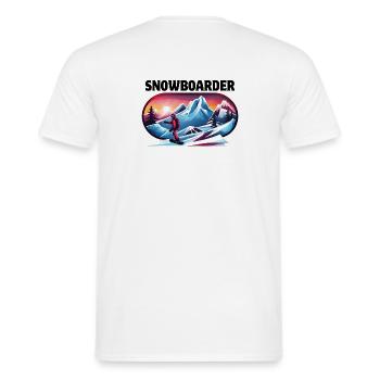 skiing, snowboarding, ski resort, snowboarder - Men's T-Shirt - white - Back - AI Model Male 178 dark (178cm)