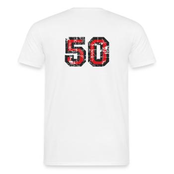 Number 50 Fifty 50th Birthday Design - Men's T-Shirt - white - Back - AI Model Male 178 dark (178cm)