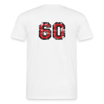 Nombre 60 Soixante 60e Design Anniversaire (FR) - T-shirt homme - blanc - Dos - AI Model Male 178 dark (178cm)