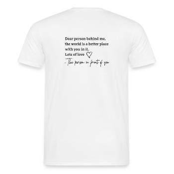 An die Person hinter mir - Männer T-Shirt - Weiß - Hinten - AI Model Male 178 dark (178cm)