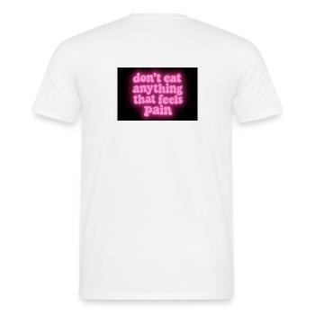 Werde vegan und rette die Tiere - Männer T-Shirt - Weiß - Hinten - AI Model Male 178 dark (178cm)