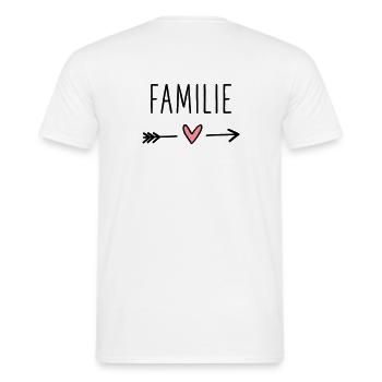 Familie Herz Pfeil Liebe Amor Zusammenhalt - Männer T-Shirt - Weiß - Hinten - AI Model Male 178 dark (178cm)