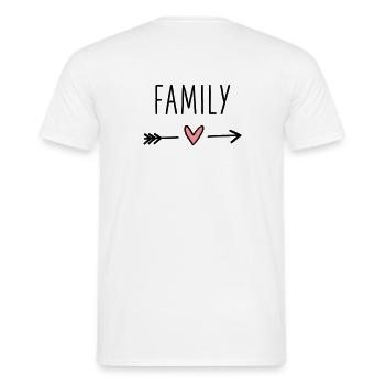 Family Herz Pfeil Liebe Amor Zusammenhalt - Männer T-Shirt - Weiß - Hinten - AI Model Male 178 dark (178cm)