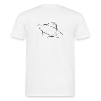 The extra imperfect geometric shape - Men's T-Shirt - white - Back - AI Model Male 178 dark (178cm)