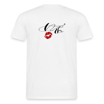 Thank you - Men's T-Shirt - white - Back - AI Model Male 178 dark (178cm)