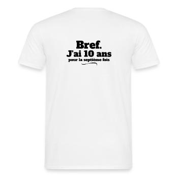 70 Year Anniversary, Happy Birthday, 70 Years - Men's T-Shirt - white - Back - AI Model Male 178 dark (178cm)