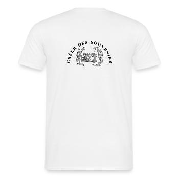 Créer des souvenirs full logo - Men's T-Shirt - white - Back - AI Model Male 178 dark (178cm)