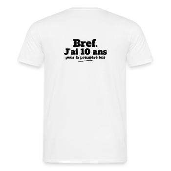 10 Jahre alter Geburtstag, Geburtstag, ich bin 10 Jahre alt - Männer T-Shirt - Weiß - Hinten - AI Model Male 178 dark (178cm)