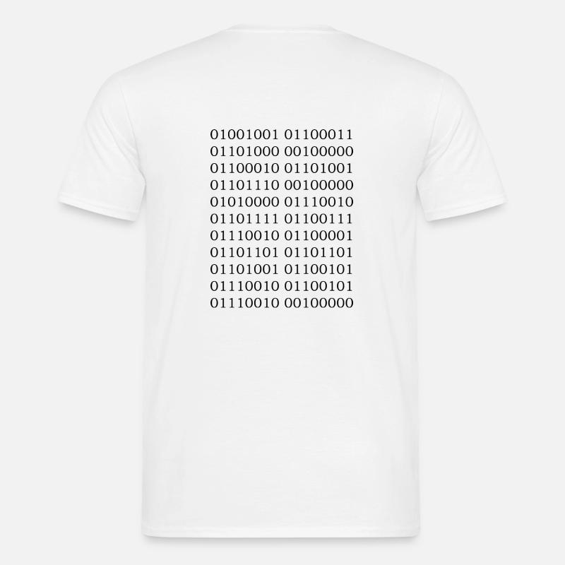 Binär Code "Ich bin Programmierer" - Männer T-Shirt - Weiß
