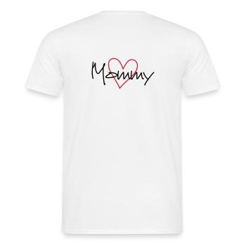 Mommy Herz Geschenk Partnerlook - Männer T-Shirt - Weiß - Hinten - AI Model Male 178 dark (178cm)