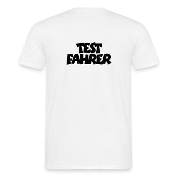 Testfahrer - Männer T-Shirt - Weiß - Hinten - AI Model Male 178 dark (178cm)