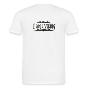 I Am A Viking – Celtic Knot Typography - Men's T-Shirt - white - Back - AI Model Male 178 dark (178cm)