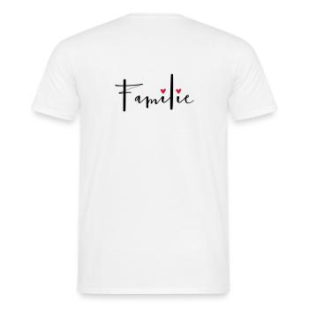 Familie Herz Liebe Geschenkidee - Männer T-Shirt - Weiß - Hinten - AI Model Male 178 dark (178cm)