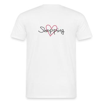 coeur de shopping j'adore le cadeau - T-shirt homme - blanc - Dos - AI Model Male 178 dark (178cm)