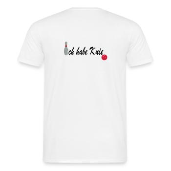 Bowling knee - Men's T-Shirt - white - Back - AI Model Male 178 dark (178cm)