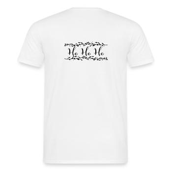 "Ho Ho Ho" Weihnachtsmann Mistelzweige - Männer T-Shirt - Weiß - Hinten - AI Model Male 178 dark (178cm)