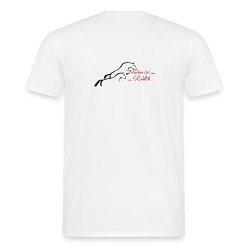 Horseback riding is beautiful... - Men's T-Shirt - white - Back - AI Model Male 178 dark (178cm)