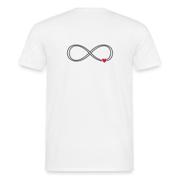 Infinity heart sign symbol gift love - Men's T-Shirt - white - Back - AI Model Male 178 dark (178cm)