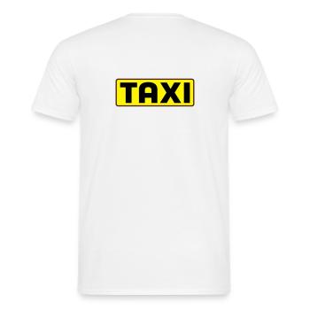 taxi - Men's T-Shirt - white - Back - AI Model Male 178 dark (178cm)