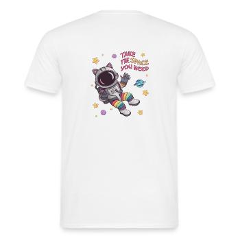Take The Space You Need - Astronaut - Men's T-Shirt - white - Back - AI Model Male 178 dark (178cm)