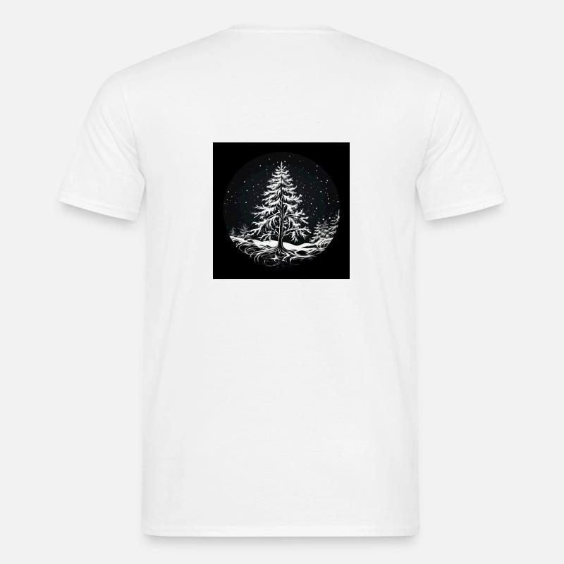 B&W Wintertree Design - Männer T-Shirt - Weiß