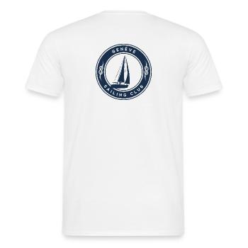 Segeln in Genf - Männer T-Shirt - Weiß - Hinten - AI Model Male 178 dark (178cm)