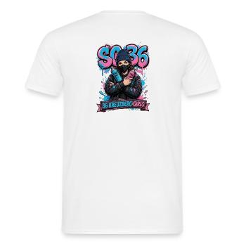 Kreuzberg Graffiti 36 Girls - Männer T-Shirt - Weiß - Hinten - AI Model Male 178 dark (178cm)