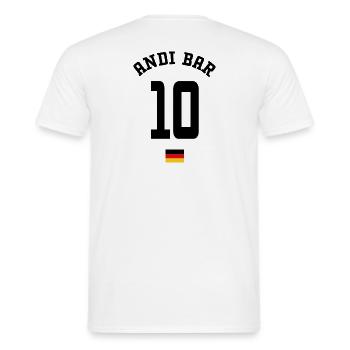 Andi Bar - Männer T-Shirt - Weiß - Hinten - AI Model Male 178 dark (178cm)