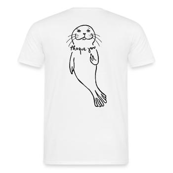 phoque you | fuck you - Men's T-Shirt - white - Back - AI Model Male 178 dark (178cm)