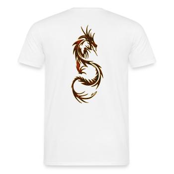 Dragons fantasy dragons spirit reptiles beasts - Men's T-Shirt - white - Back - AI Model Male 178 dark (178cm)