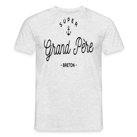 Maquette de T-shirt homme « T-Shirt 'Super Grand-Père Breton' - Fierté Familiale et Régionale » à imprimer et personnaliser