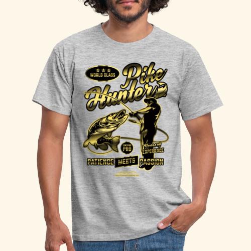 Angler Design World Class Pike Hunter & Hecht - Männer T-Shirt