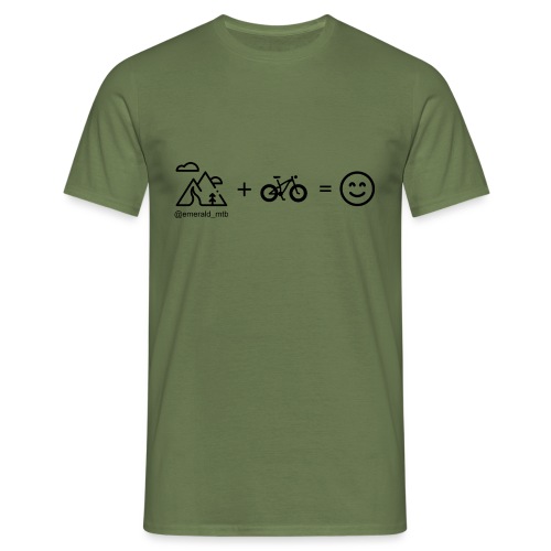 Mountains + Bike = Happiness - Men's T-Shirt